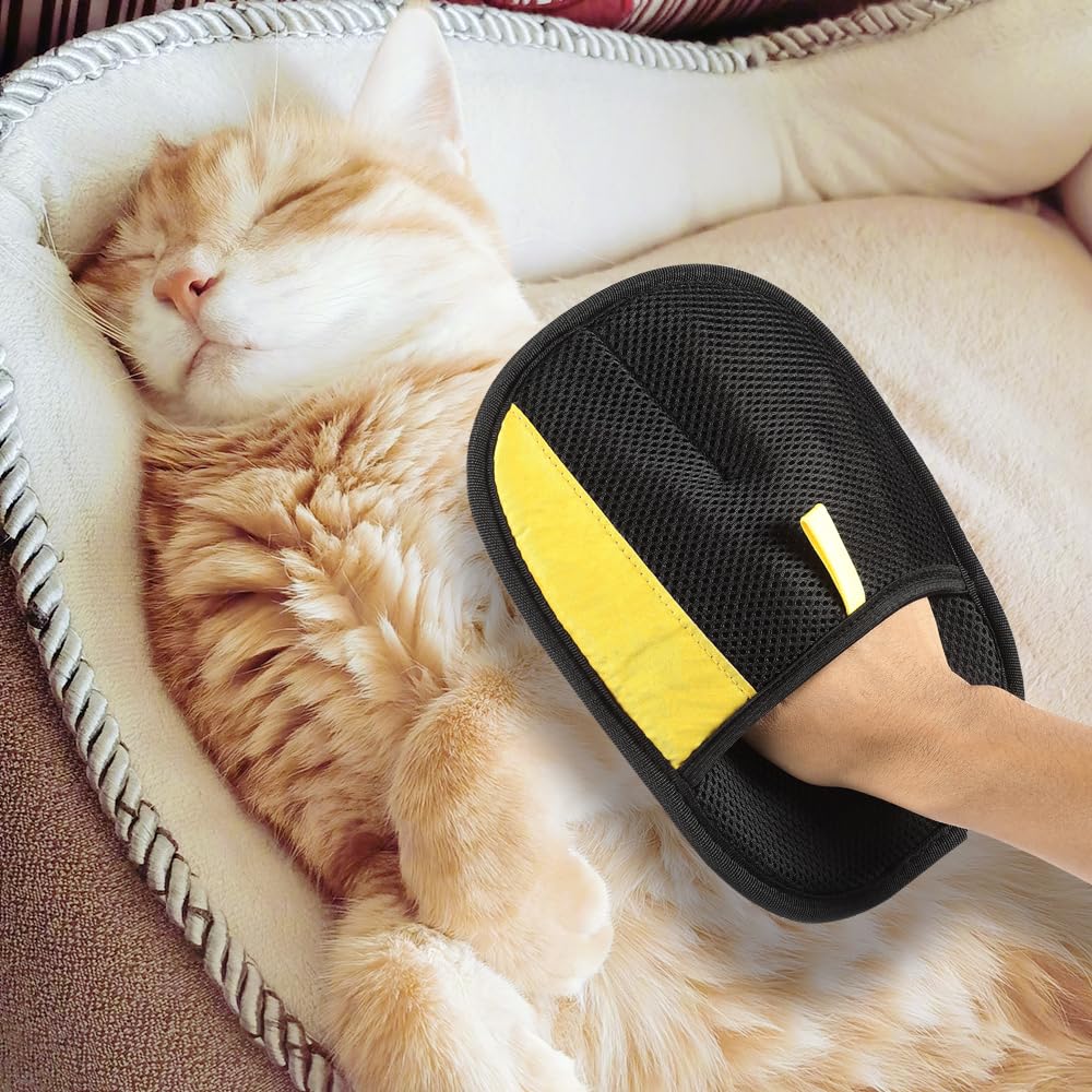 Pet Hair Removal Glove for Cats & Dogs, Washable Reusable Animal Fur Removal Tool