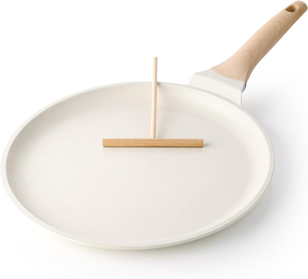 12 Inch Dosa Pan with Spreader, Granite Coating Comales Para Tortillas Pancake Pan