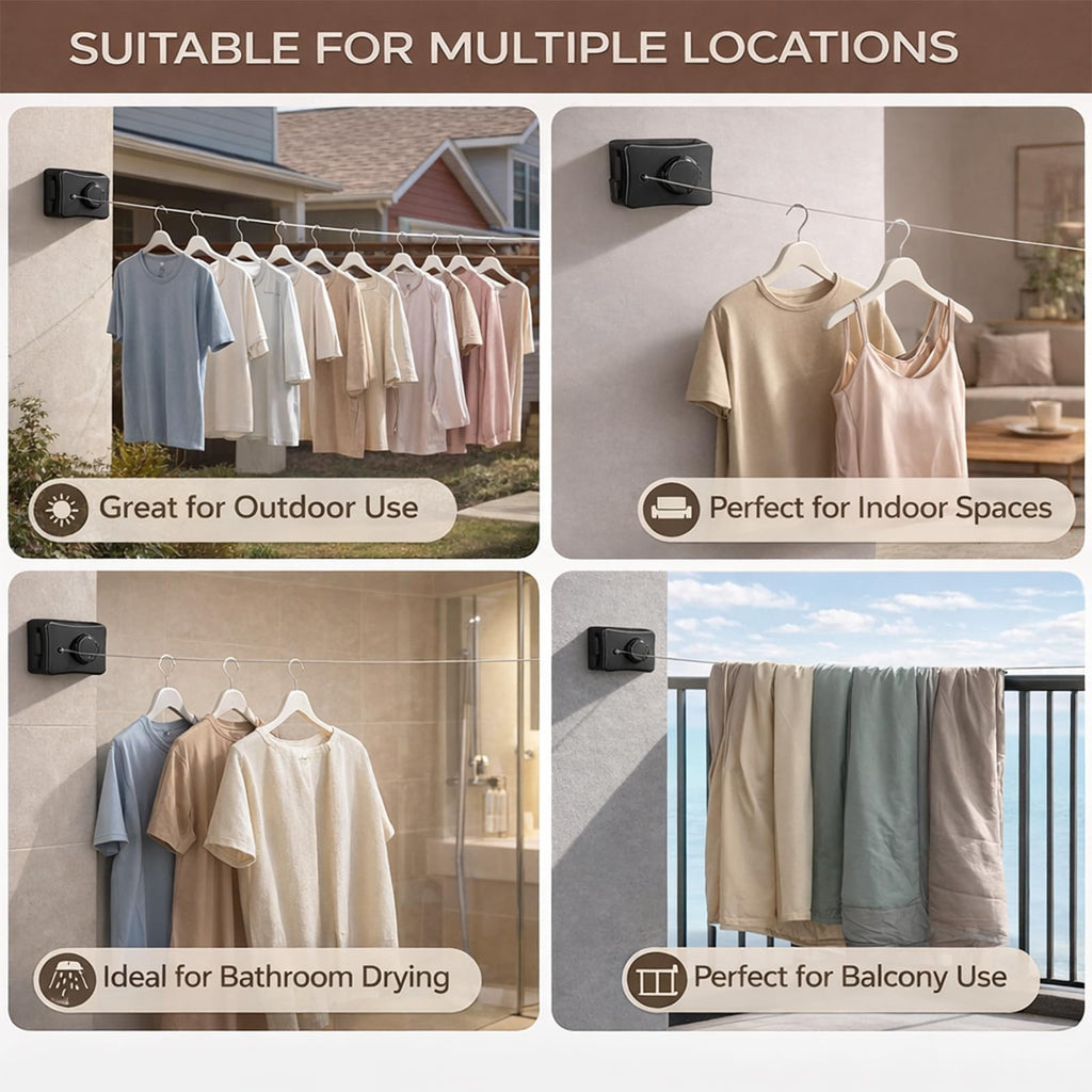 Retractable Clothesline Indoor Outdoor
