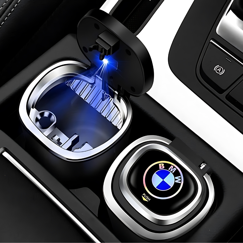 Portable Smokeless Car Ashtray with Lid, Removable Stainless Steel Inner Liner