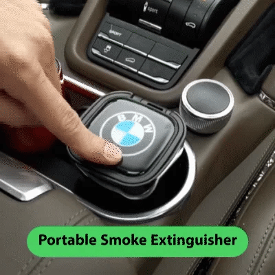 Portable Smokeless Car Ashtray with Lid, Removable Stainless Steel Inner Liner